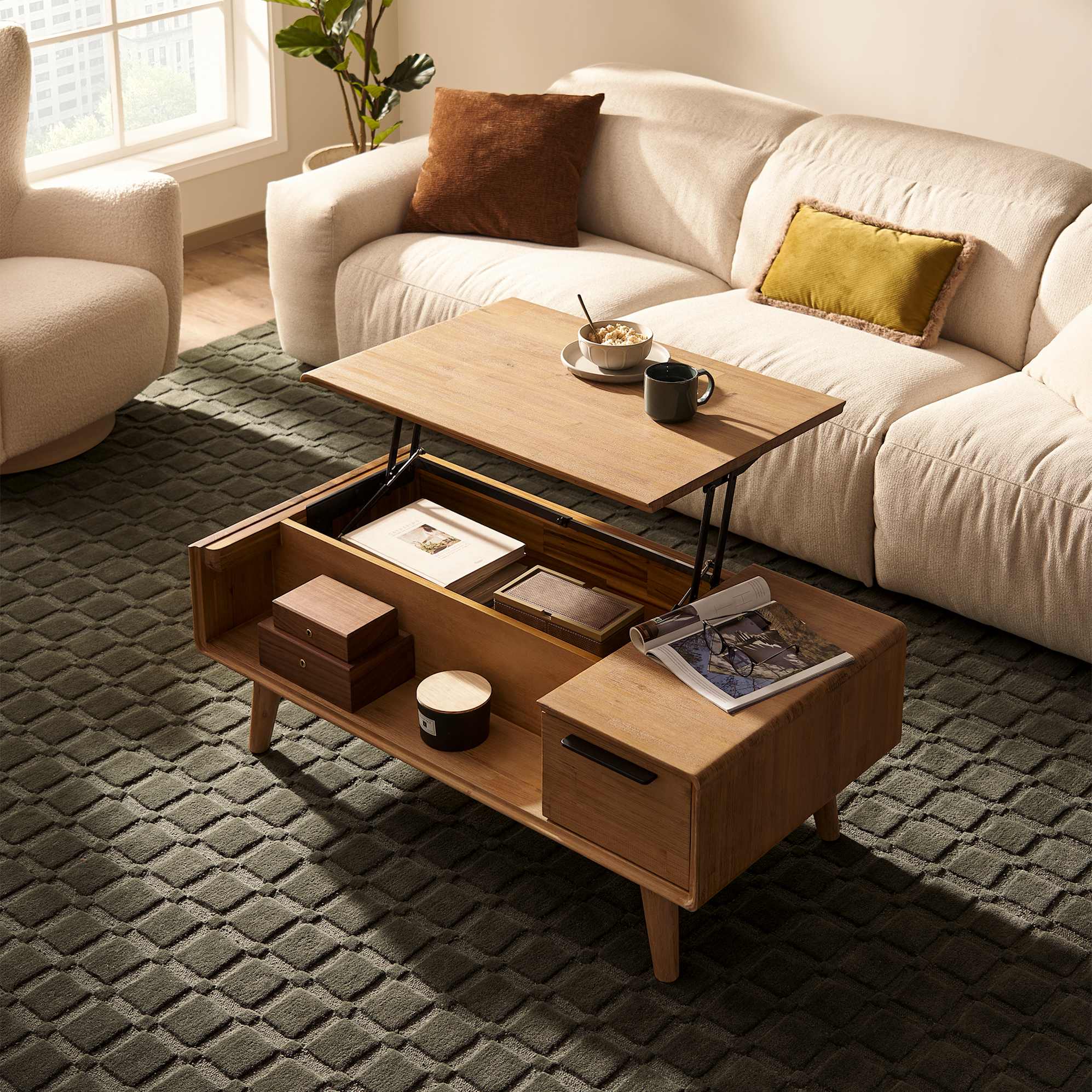 Seb Lift Top Coffee Table, Large | Castlery US